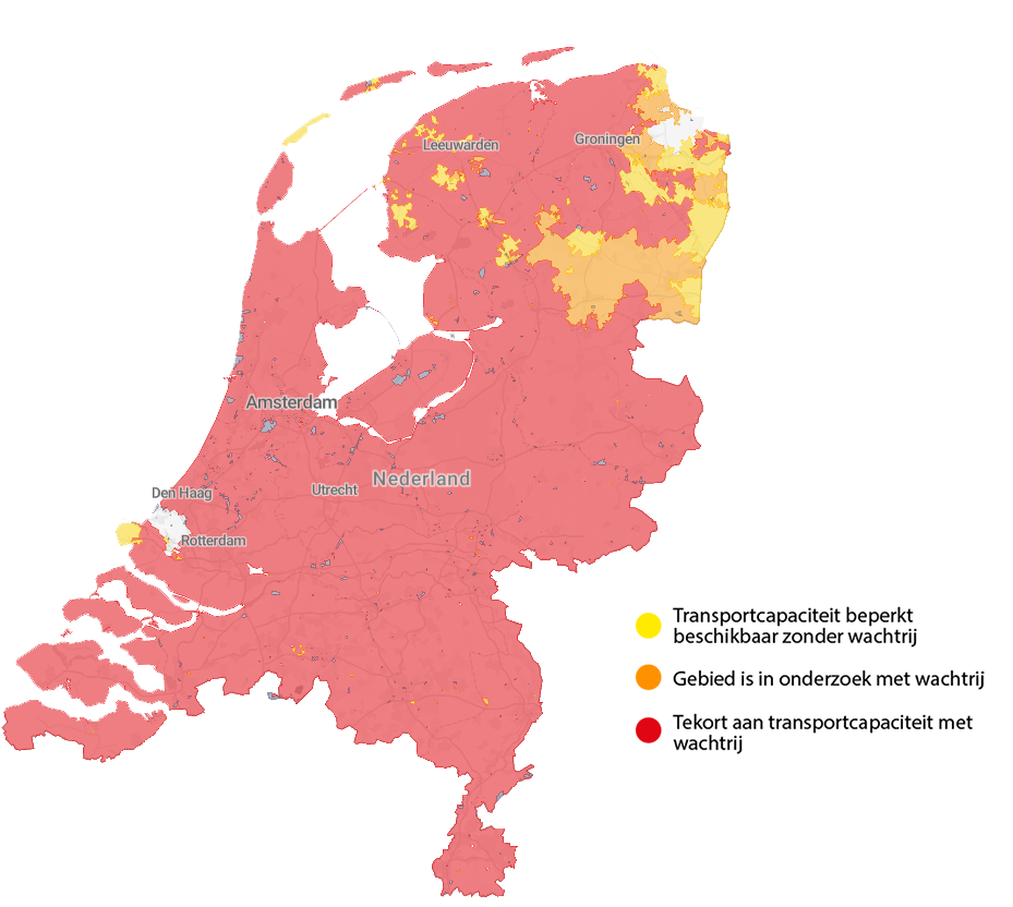 Netcongestie kaart Nedeland 2026